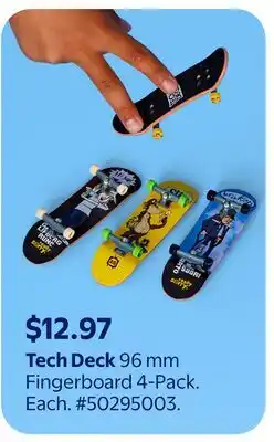Walmart Tech Deck 96 mm Fingerboard 4-Pack offer