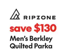 Sport Chek RIPZONE MEN'S BERKLEY QUILTED PARKA offer