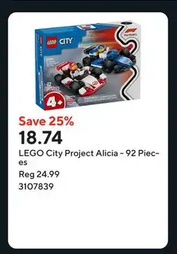 Staples LEGO City Project Alicia - 92 Pieces offer