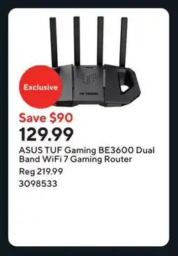 Staples ASUS TUF Gaming BE3600 Dual Band WiFi 7 Gaming Router offer