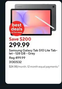 Staples Samsung Galaxy Tab S10 Lite Tablet - 128 GB - Grey offer