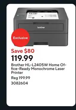 Staples Brother HL-L2405W Home Office-Ready Monochrome Laser Printer offer