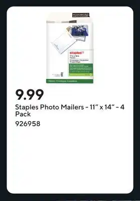Staples Staples Photo Mailers - 11 x 14 - 4 Pack offer
