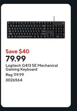 Staples Logitech G413 SE Mechanical Gaming Keyboard offer