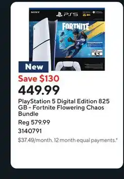 Staples PlayStation 5 Digital Edition 825 GB - Fortnite Flowering Chaos Bundle offer