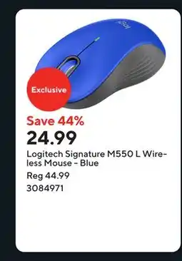 Staples Logitech Signature M550 L Wireless Mouse - Blue offer