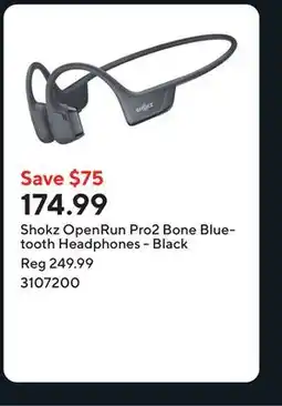 Staples Shokz OpenRun Pro2 Bone Bluetooth Headphones - Black offer