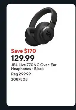 Staples JBL Live 770NC Over-Ear Heaphones - Black offer