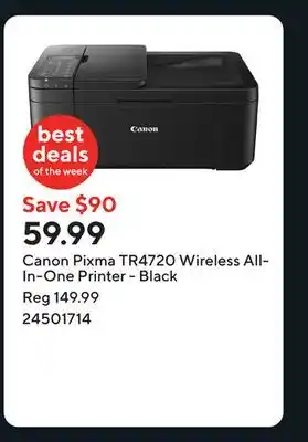 Staples Canon Pixma TR4720 Wireless All-In-One Printer - Black offer