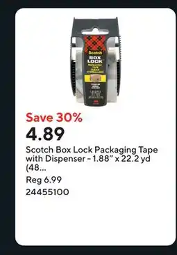 Staples Scotch Box Lock Packaging Tape with Dispenser - 1.88 x 22.2 yd (48 mm x 20.3 m) offer