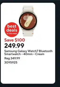 Staples Samsung Galaxy Watch7 Bluetooth Smartwatch - 40mm - Cream offer
