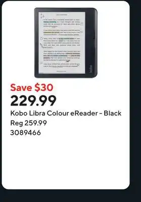 Staples Kobo Libra Colour eReader - Black offer