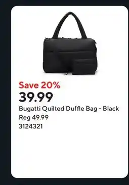 Staples Bugatti Quilted Duffle Bag - Black offer