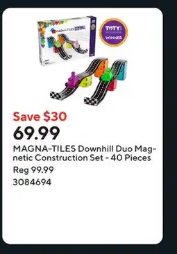 Staples MAGNA-TILES Downhill Duo Magnetic Construction Set - 40 Pieces offer