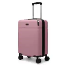 Staples Bugatti Monaco 21.5 Hardside Carry-on Luggage - Vegan Leather Trim - Pink offer