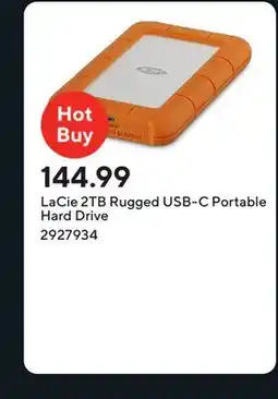 Staples LaCie 2TB Rugged USB-C Portable Hard Drive offer