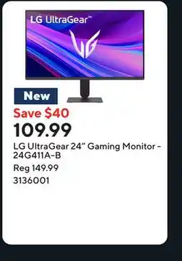Staples LG UltraGear 24 Gaming Monitor - 24G411A-B offer