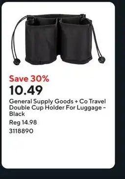 Staples General Supply Goods + Co Travel Double Cup Holder For Luggage - Black offer