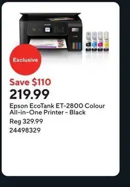 Staples Epson EcoTank ET-2800 Colour All-in-One Printer - Black offer