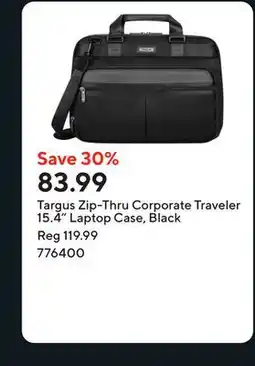 Staples Targus Zip-Thru Corporate Traveler 15.4 Laptop Case, Black offer
