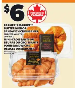 Independent City Market FARMER'S MARKET BUTTER MINI OR SANDWICH CROISSANTS, 260/336 G offer