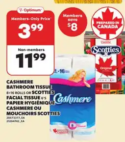 Independent City Market CASHMERE BATHROOM TISSUE 8=168=16 ROLLS OR SCOTTIE FACIAL TISSUE 6'S offer