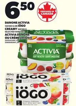 Independent City Market DANONE ACTIVIA 12X100 G OR iÖGO CREAMY 16X100 GG offer