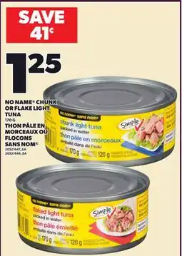 Independent City Market NO NAME CHUNK OR FLAKE LIGHT TUNA 170 G offer