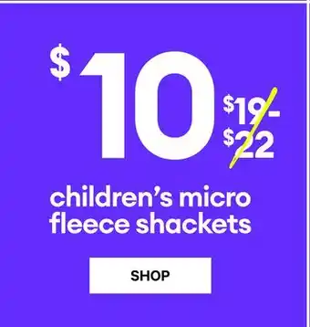 Joe Fresh children's micro fleece shackets offer