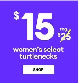 Joe Fresh women's select turtlenecks offer