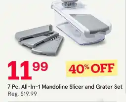Kitchen Stuff Plus 7 Pc. All-In-1 Mandoline Slicer and Grater Set offer
