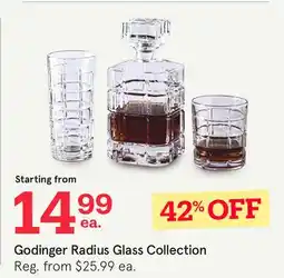 Kitchen Stuff Plus Godinger Radius Glass Collection offer