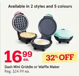 Kitchen Stuff Plus Dash Mini Griddle or Waffle Maker offer