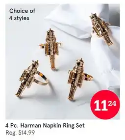 Kitchen Stuff Plus 4 Pc. Harman Napkin Ring Set offer