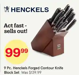 Kitchen Stuff Plus 9 Pc. Henckels Forged Contour Knife Block Set offer