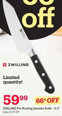 Kitchen Stuff Plus ZWILLING Pro Rocking Santoku Knife-5.5 offer