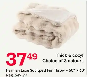 Kitchen Stuff Plus Harman Luxe Scultped Fur Throw-50 x 60 offer