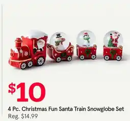 Kitchen Stuff Plus 4 Pc. Christmas Fun Santa Train Snowglobe Set offer
