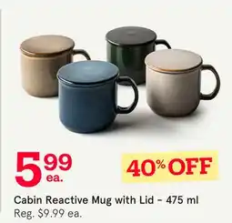 Kitchen Stuff Plus Cabin Reactive Mug with Lid 475 ml offer