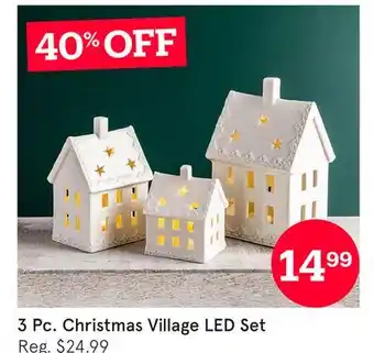 Kitchen Stuff Plus 3 Pc. Christmas Village LED Set offer