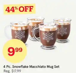 Kitchen Stuff Plus 4 Pc. Snowflake Macchiato Mug Set offer