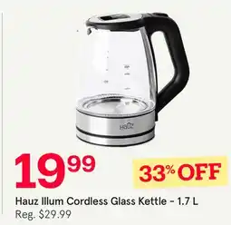 Kitchen Stuff Plus Hauz Illum Cordless Glass Kettle offer