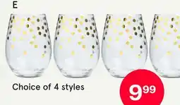 Kitchen Stuff Plus 4 Pc. Cheers Stemless Wine Glass Set offer