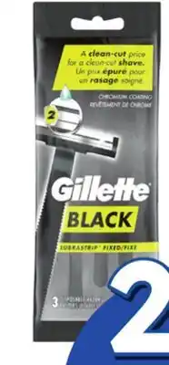 Rossy GILLETTE BLACK Disposable razors Pk. of 3 offer