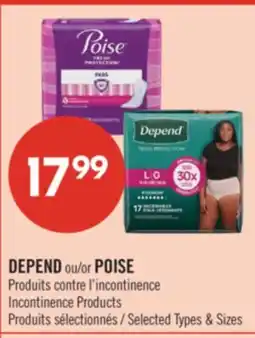 Pharmaprix DEPEND or POISE Incontinence Products offer