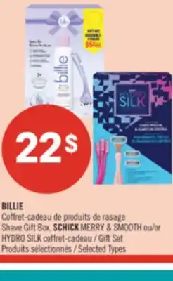 Pharmaprix BILLIE Shave Gift Box, SCHICK MERRY & SMOOTH or HYDRO SILK Gift Set offer