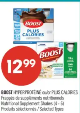 Pharmaprix BOOST HIGH PROTEIN or PLUS CALORIES Nutritional Supplement Shakes (4 – 6) offer