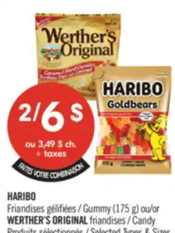 Pharmaprix HARIBO Gummy (175 g) or WERTHER'S ORIGINAL Candy offer