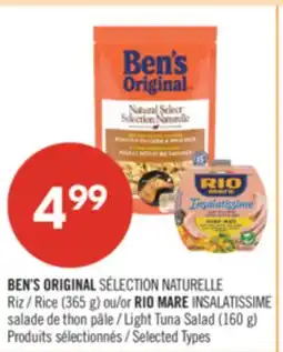 Pharmaprix BEN'S ORIGINAL Rice (365 g) or RIO MARE Light Tuna Salad (160 g) offer