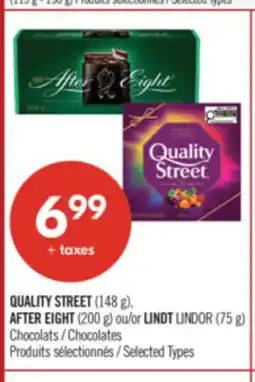 Pharmaprix QUALITY STREET (148 g), AFTER EIGHT (200 g) or LINDT LINDOR (75 g) Chocolates offer